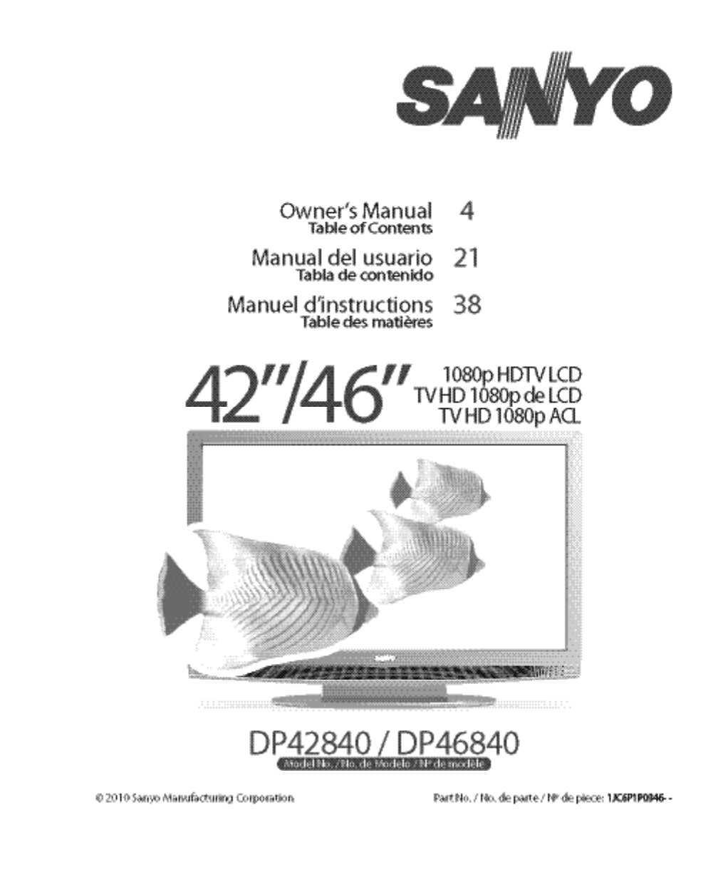 sanyo tv owners manual