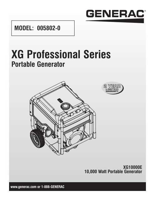 generac xp8000e owners manual