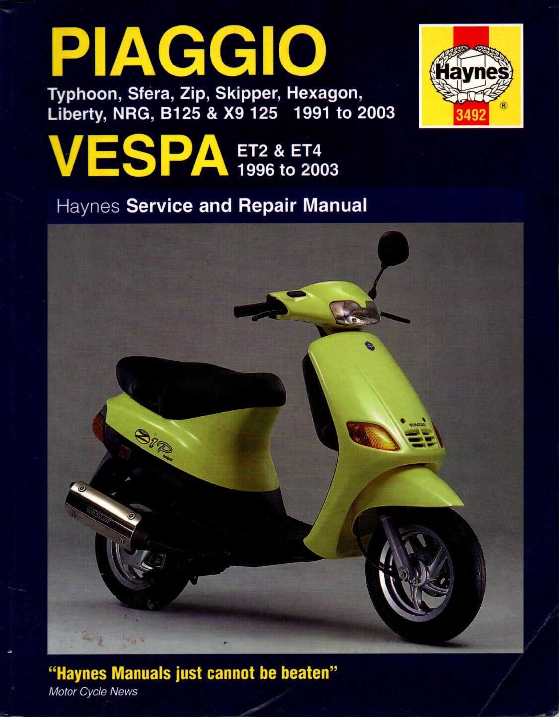 vespa et4 owners manual