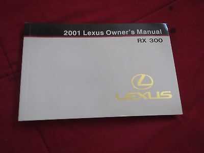 2001 lexus rx300 owners manual