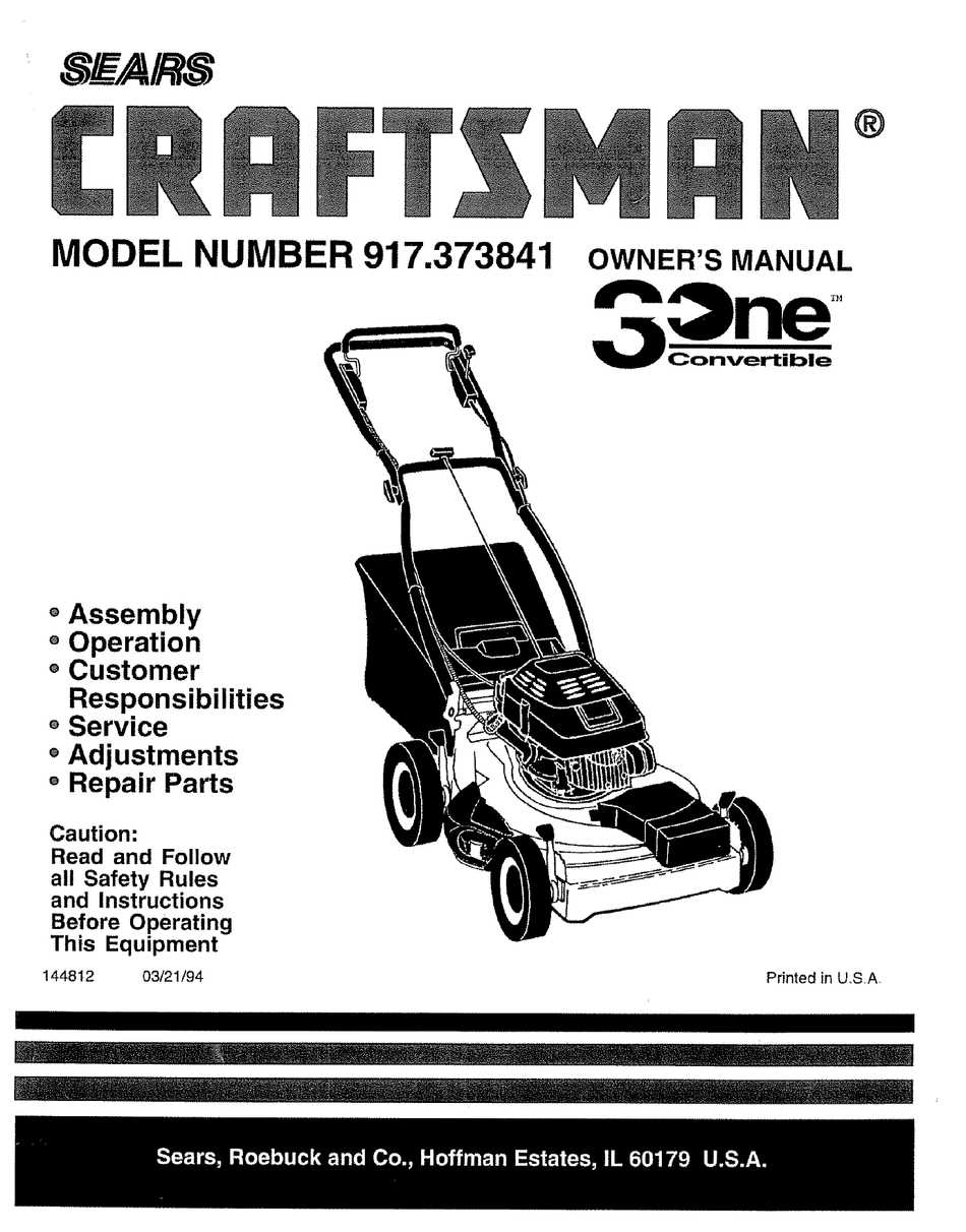 craftsman m250 owners manual