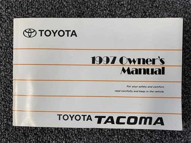 1997 toyota tacoma owners manual