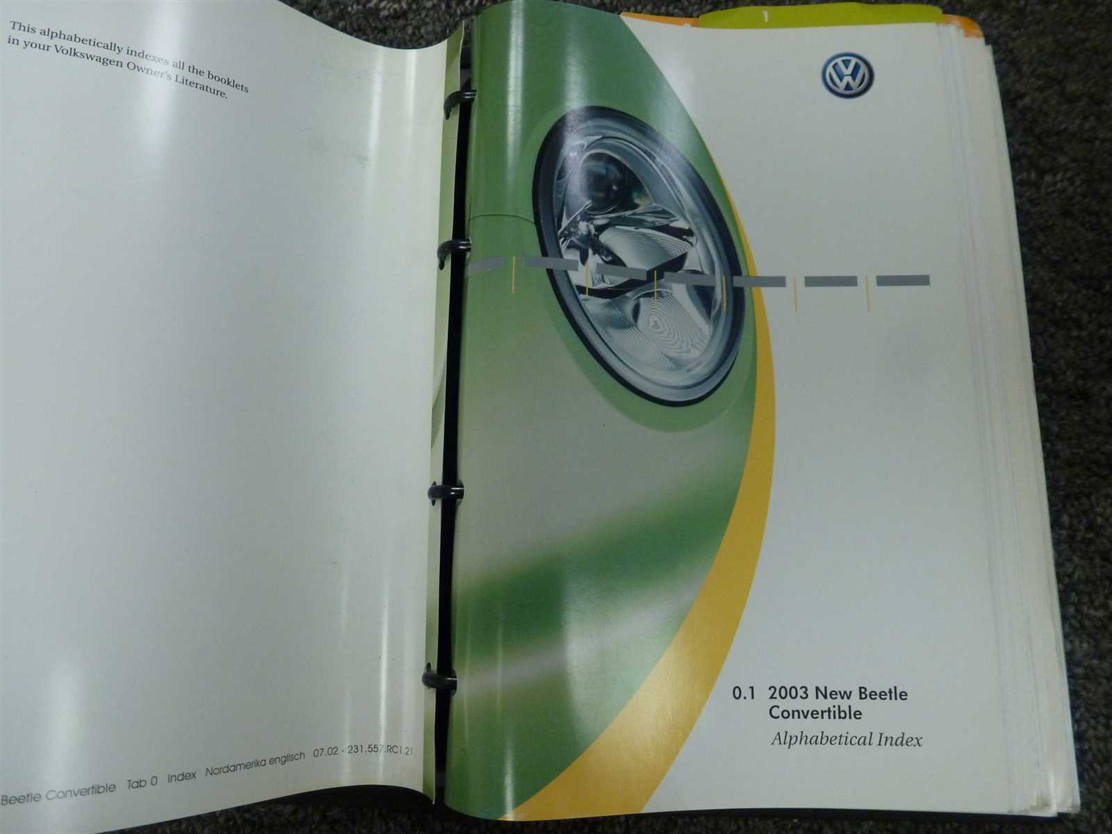 2003 vw beetle owners manual