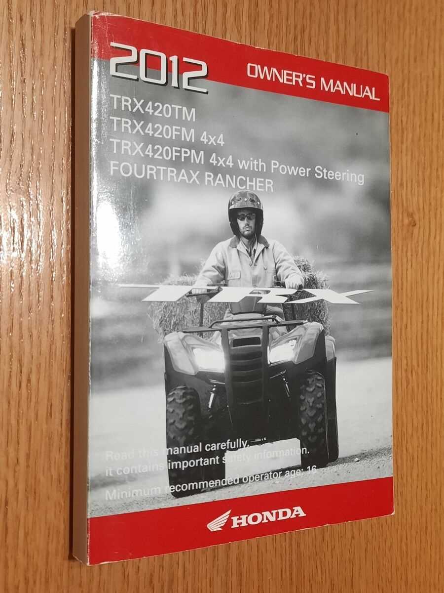 2012 honda rancher 420 owners manual