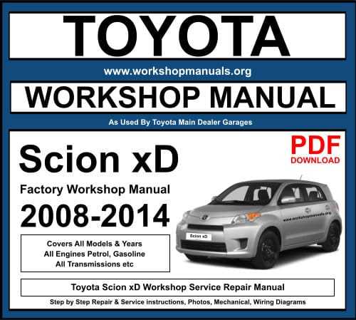 2008 scion xd owners manual