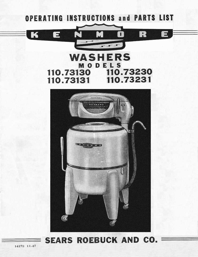 kenmore washer model 110 owners manual