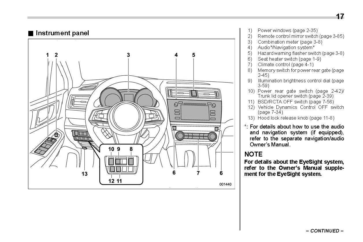 2019 subaru outback owners manual