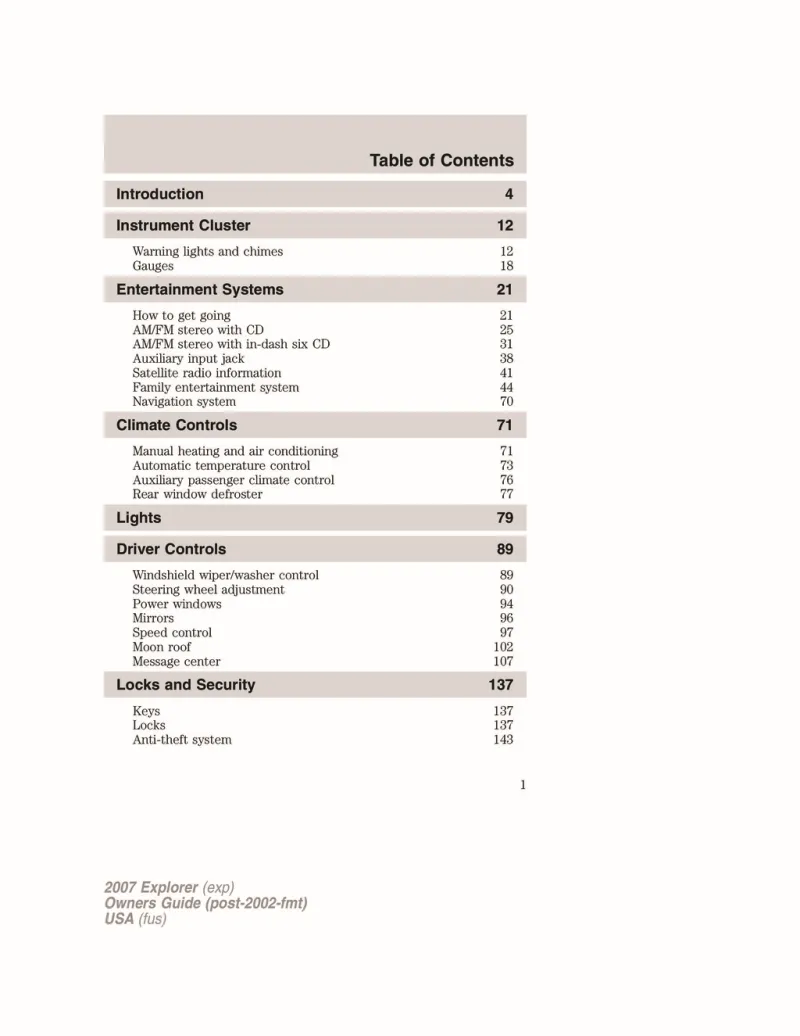 see owners manual ford