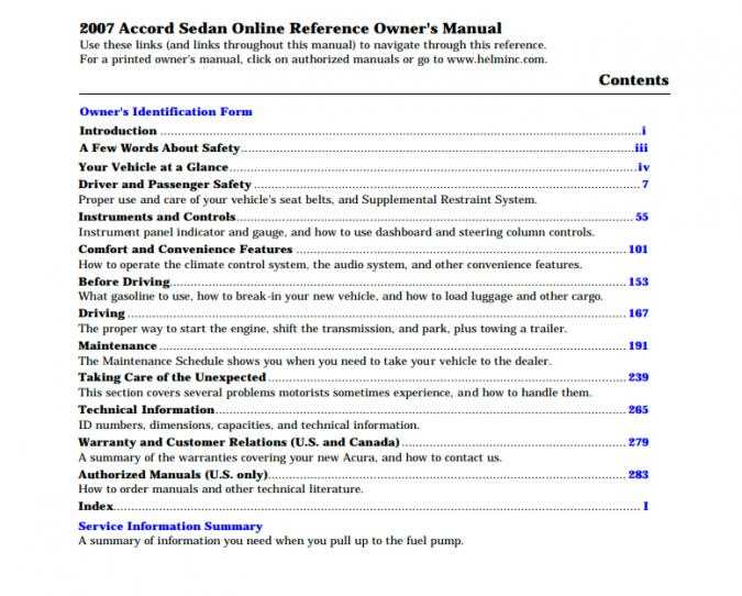 2007 accord owners manual