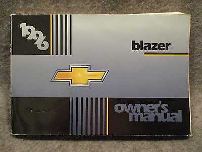 1996 chevrolet blazer owners manual