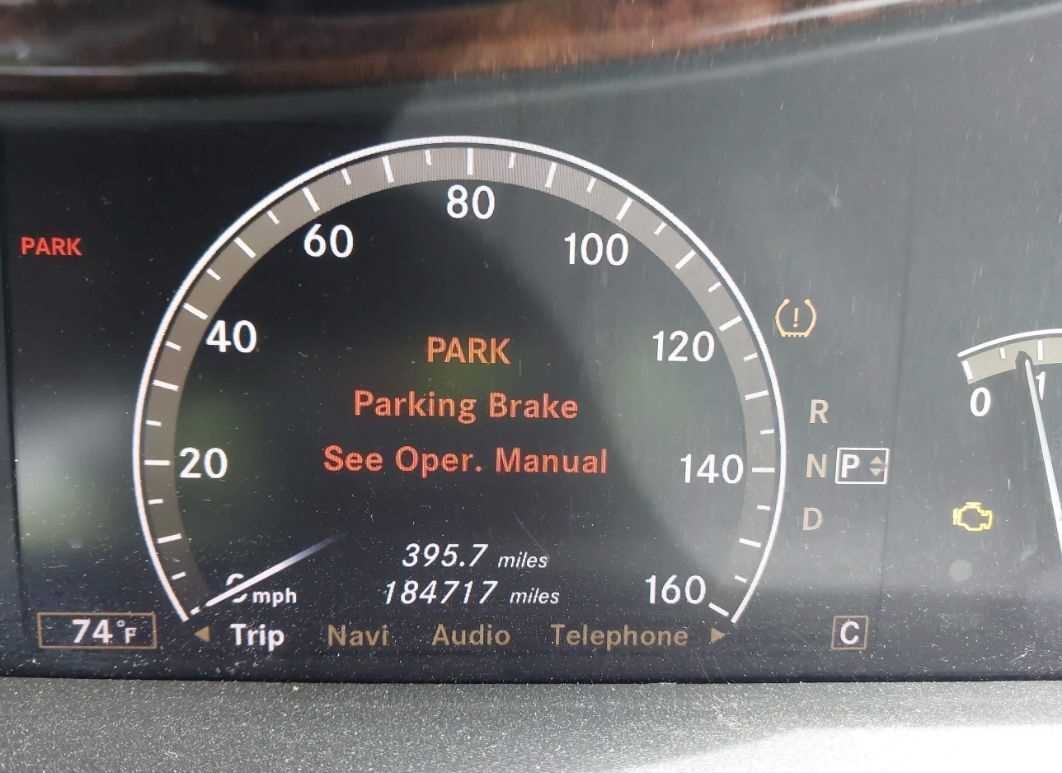 w221 parking brake see owners manual