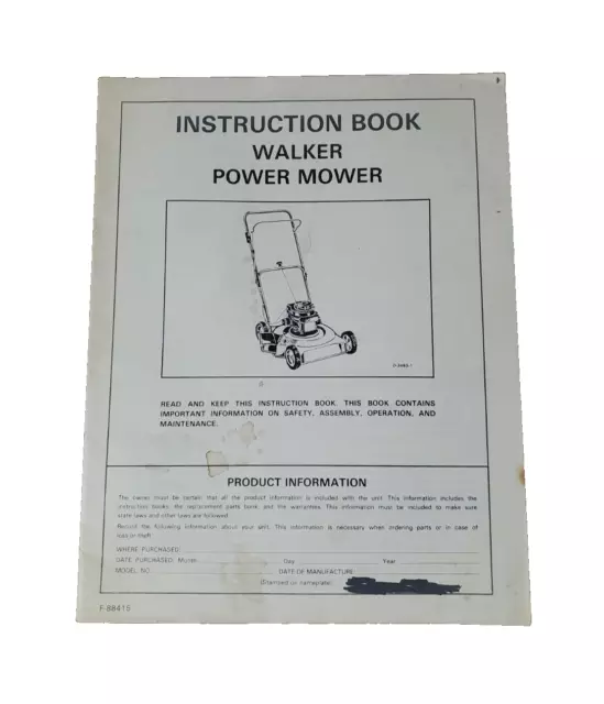 walker mower owners manual