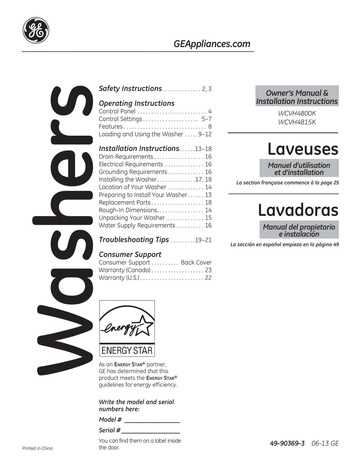 ge washer owners manual