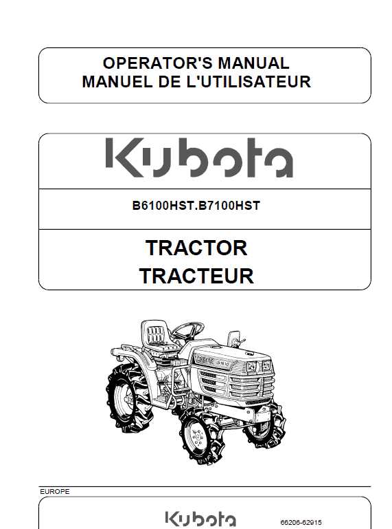 kubota b7100 hst owners manual