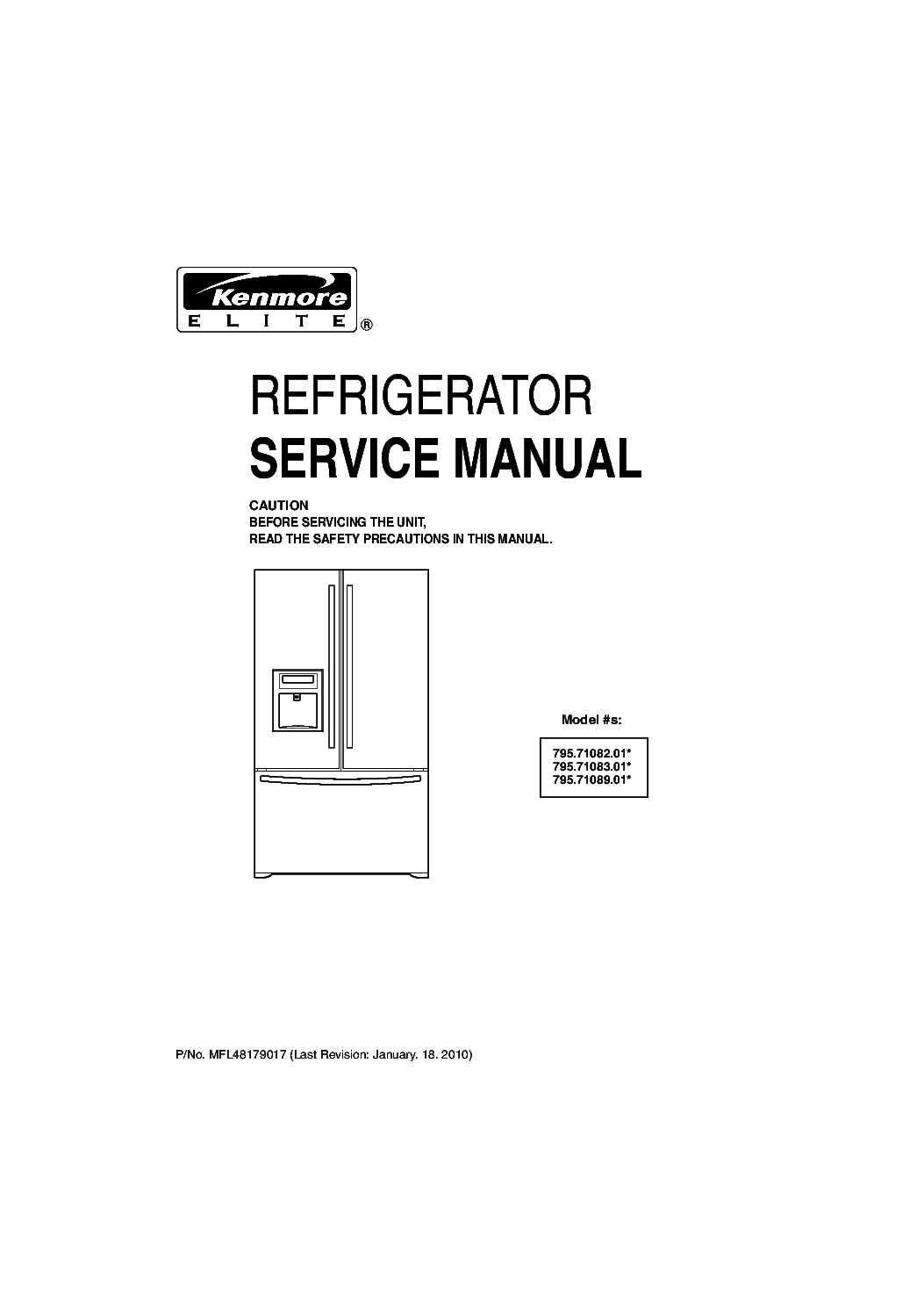 kenmore elite refrigerator model 795 owners manual