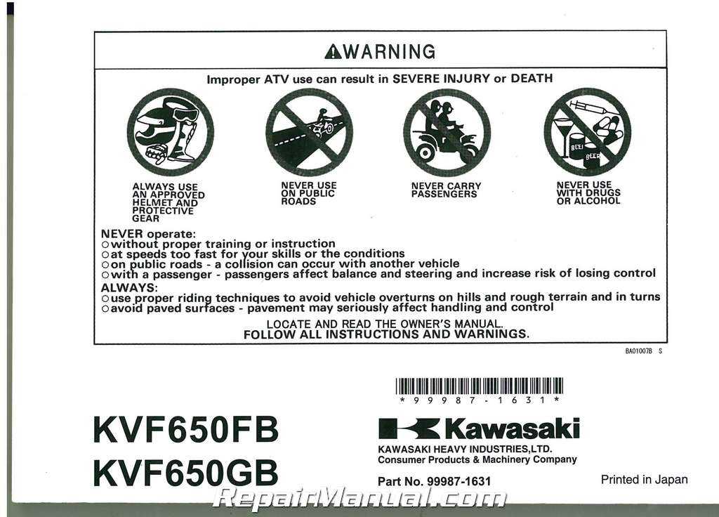 kawasaki brute force 650 owners manual