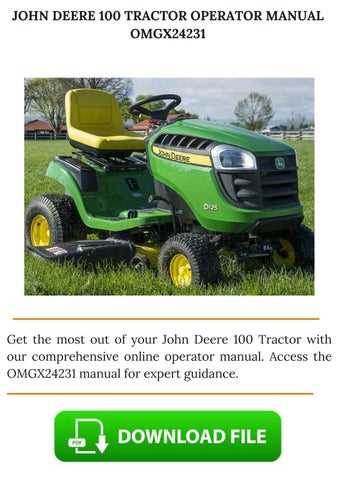 john deere e100 owners manual