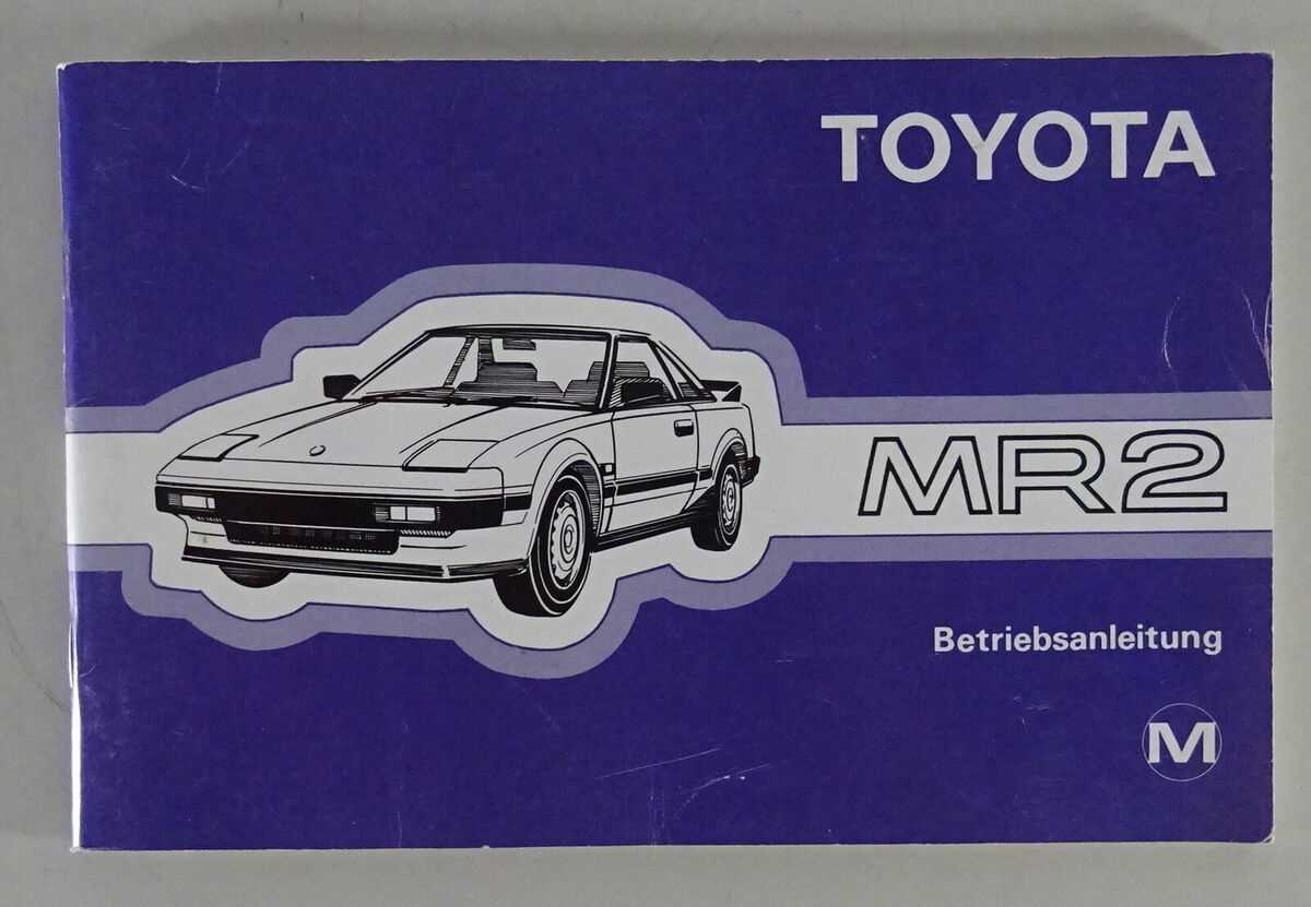 1989 toyota mr2 owners manual