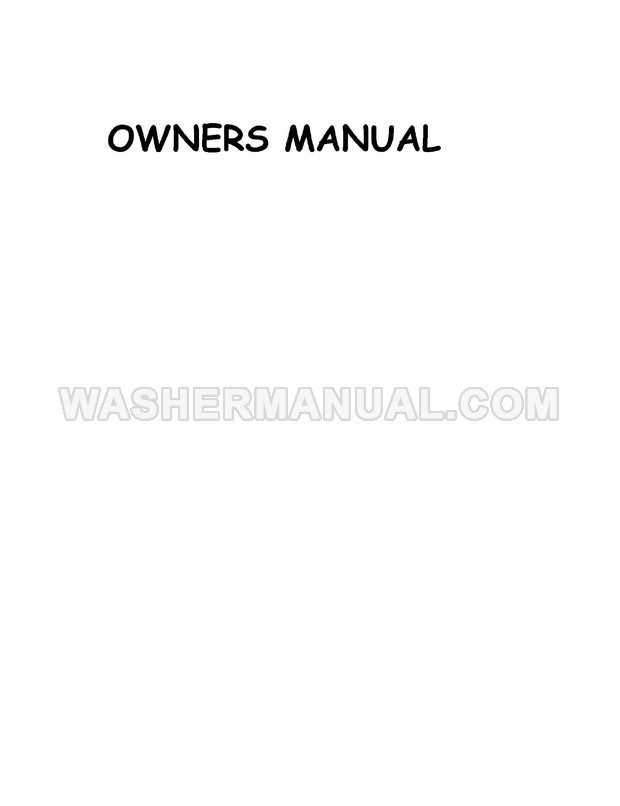 owners manual for maytag top load washer