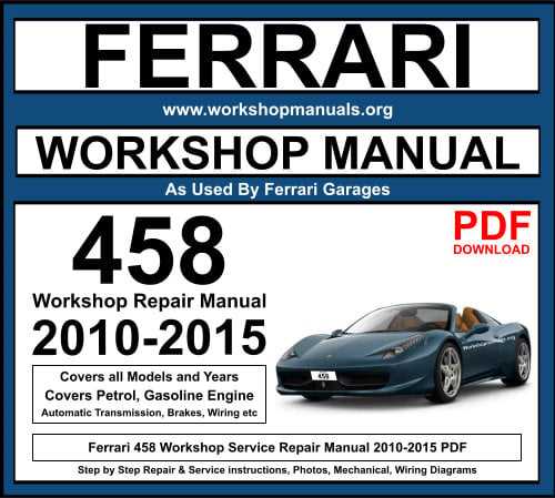 ferrari 458 owners manual